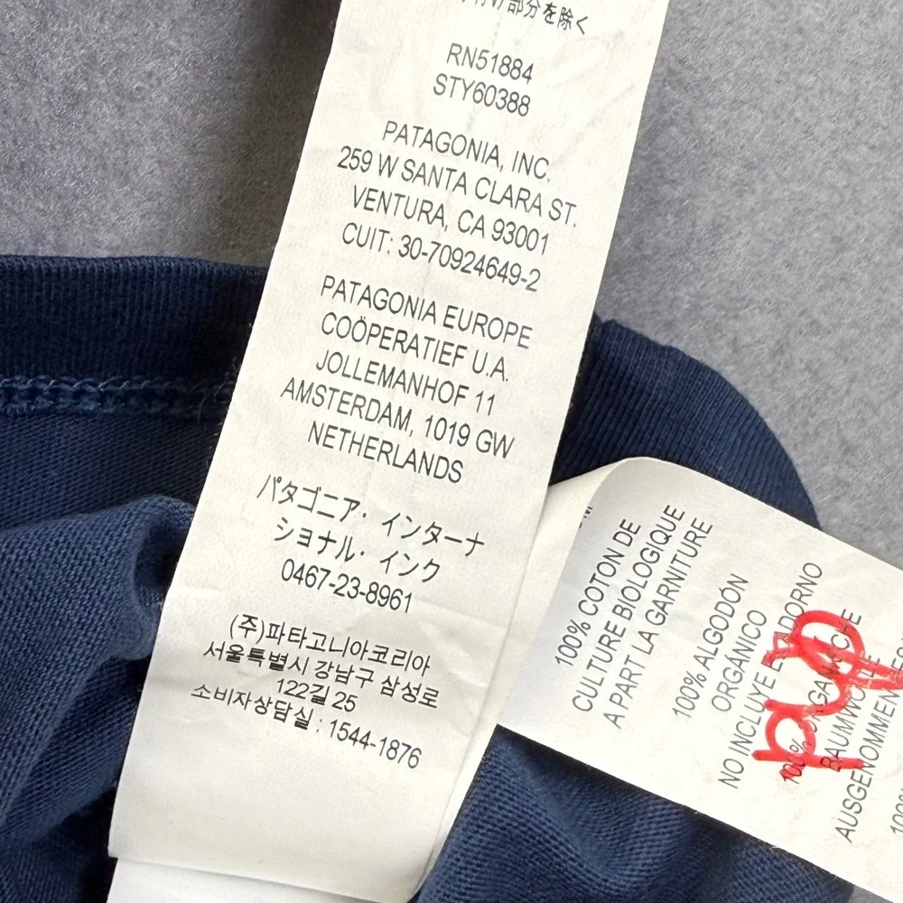 Patagonia Kids Navy Blue Organic Cotton Graphic T-Shirt‎ 6-12M 60388 FA21 NWOT - Picture 6 of 9